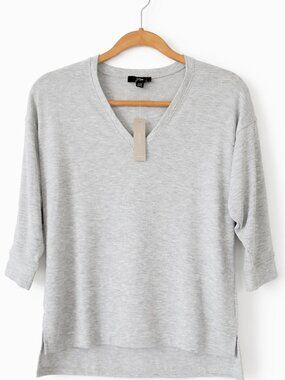 NEW! J. Crew Luxe Supersoft V-Neck Long Sleeved Sweater Top | Heather Grey | XXS